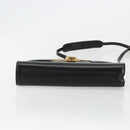 GUCCI Shoulder Bag Leather Black Gold Auth 177849-5