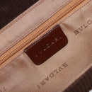 BVLGARI Shoulder Bag Corduroy Brown Silver Auth 177850A-16