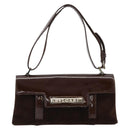 BVLGARI Shoulder Bag Corduroy Brown Silver Auth 177850A-2