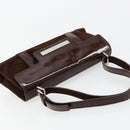 BVLGARI Shoulder Bag Corduroy Brown Silver Auth 177850A-6