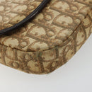 Christian Dior Trotter Canvas Shoulder Bag Brown Gold Auth 177851-14