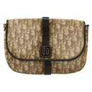 Christian Dior Trotter Canvas Shoulder Bag Brown Gold Auth 177851-13