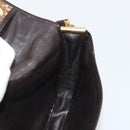 Christian Dior Trotter Canvas Shoulder Bag Brown Gold Auth 177851-20