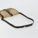 Christian Dior Trotter Canvas Shoulder Bag Brown Gold Auth 177851-7