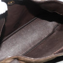 LOEWE Anagram Tote Bag Suede Brown Gold Auth 177858A-10