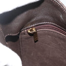 LOEWE Anagram Tote Bag Suede Brown Gold Auth 177858A-20