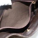 LOEWE Anagram Tote Bag Suede Brown Gold Auth 177858A-11
