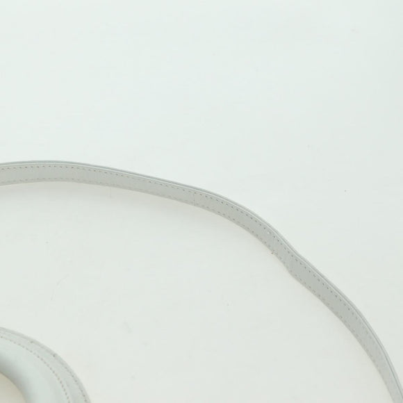 Christian Dior Lady Dior Canage Bag Lamb Skin 2way White Silver Auth 177862SAM