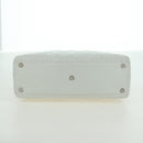 Christian Dior Lady Dior Canage Bag Lamb Skin 2way White Silver Auth 177862SAM-5