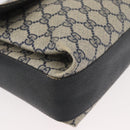 GUCCI GG Supreme Sherry Line Shoulder Bag PVC Navy Gold 904 02 084 Auth 177864-8