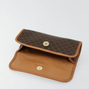CELINE Macadam Canvas Pouch PVC Leer Bruin Goud Auth 177871A-9