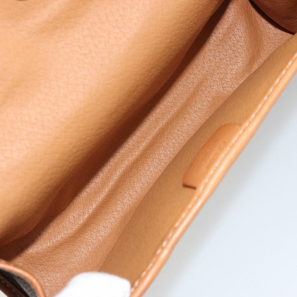 CELINE Macadam Canvas Pouch PVC Leer Bruin Goud Auth 177871A