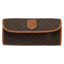 CELINE Macadam Canvas Pouch PVC Leer Bruin Goud Auth 177871A-13