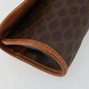 CELINE Macadam Canvas Pouch PVC Leer Bruin Goud Auth 177871A-14