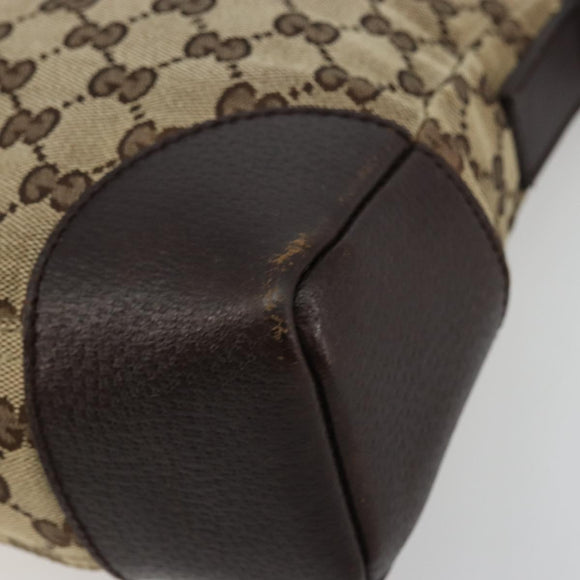 GUCCI GG Canvas Shoulder Bag Beige Silver 114273 Auth 177872