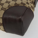 GUCCI GG Canvas Shoulder Bag Beige Silver 114273 Auth 177872-15