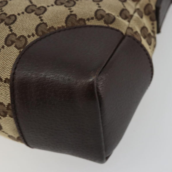 GUCCI GG Canvas Shoulder Bag Beige Silver 114273 Auth 177872