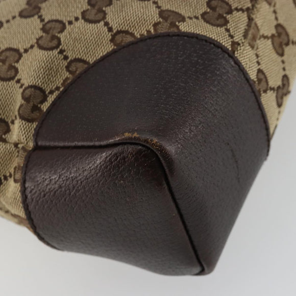 GUCCI GG Canvas Shoulder Bag Beige Silver 114273 Auth 177872