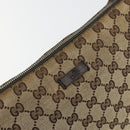 GUCCI GG Canvas Shoulder Bag Beige Silver 114273 Auth 177872-17