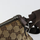 GUCCI GG Canvas Shoulder Bag Beige Silver 114273 Auth 177872-10