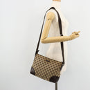 GUCCI GG Canvas Shoulder Bag Beige Silver 114273 Auth 177872-23