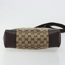 GUCCI GG Canvas Shoulder Bag Beige Silver 114273 Auth 177872-5