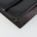 GUCCI Shoulder Bag Leather Black Gold Auth 177874-11