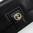 GUCCI Shoulder Bag Leather Black Gold Auth 177874-14