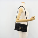 GUCCI Shoulder Bag Leather Black Gold Auth 177874-22