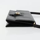 GUCCI Shoulder Bag Leather Black Gold Auth 177874-4