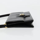 GUCCI Shoulder Bag Leather Black Gold Auth 177874-5