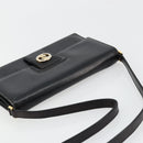 GUCCI Shoulder Bag Leather Black Gold Auth 177874-6
