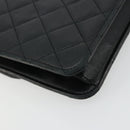 CHANEL Matelasse Chain Shoulder Bag Lamb Skin Black Gold CC Auth 177875-17