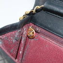 CHANEL Matelasse Chain Shoulder Bag Lamb Skin Black Gold CC Auth 177875-23