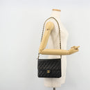 CHANEL Matelasse Chain Shoulder Bag Lamb Skin Black Gold CC Auth 177875-24