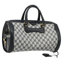 GUCCI GG Supreme Hand Bag PVC Navy Gold Auth 177877A-1