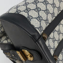 GUCCI GG Supreme Hand Bag PVC Navy Gold Auth 177877A-14