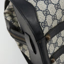 GUCCI GG Supreme Hand Bag PVC Navy Gold Auth 177877A-16