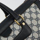 GUCCI GG Supreme Hand Bag PVC Navy Gold Auth 177877A-17