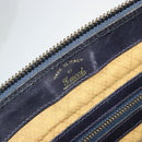 GUCCI GG Supreme Hand Bag PVC Navy Gold Auth 177877A-19
