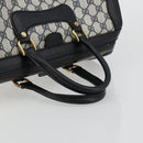 GUCCI GG Supreme Hand Bag PVC Navy Gold Auth 177877A-7