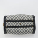 GUCCI GG Supreme Hand Bag PVC Navy Gold Auth 177877A-5