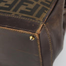 FENDI Zucca Canvas Hand Bag Black Brown Auth 177879-10