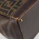 FENDI Zucca Canvas Hand Bag Black Brown Auth 177879-13
