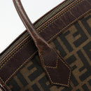 FENDI Zucca Canvas Hand Bag Black Brown Auth 177879-15