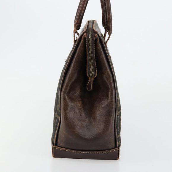 FENDI Zucca Canvas Hand Bag Black Brown Auth 177879