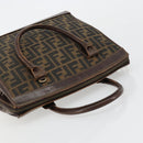 FENDI Zucca Canvas Hand Bag Black Brown Auth 177879-6