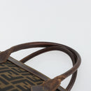 FENDI Zucca Canvas Hand Bag Black Brown Auth 177879-8