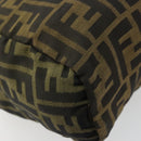 FENDI Pouch Zucca Canvas Hand Bag Black Brown Auth 177886-9