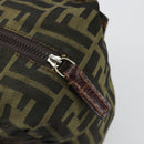 FENDI Pouch Zucca Canvas Hand Bag Black Brown Auth 177886-10